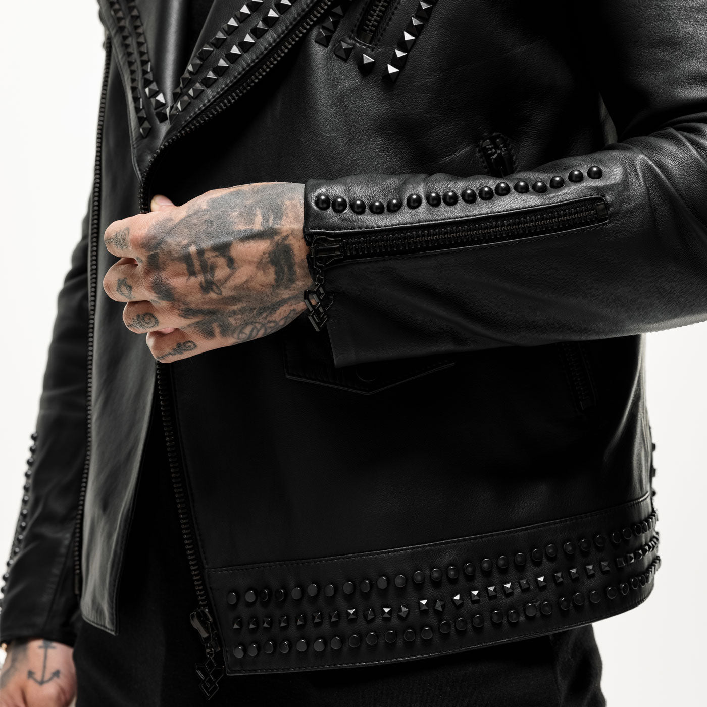 Black Studded Leather Jacket
