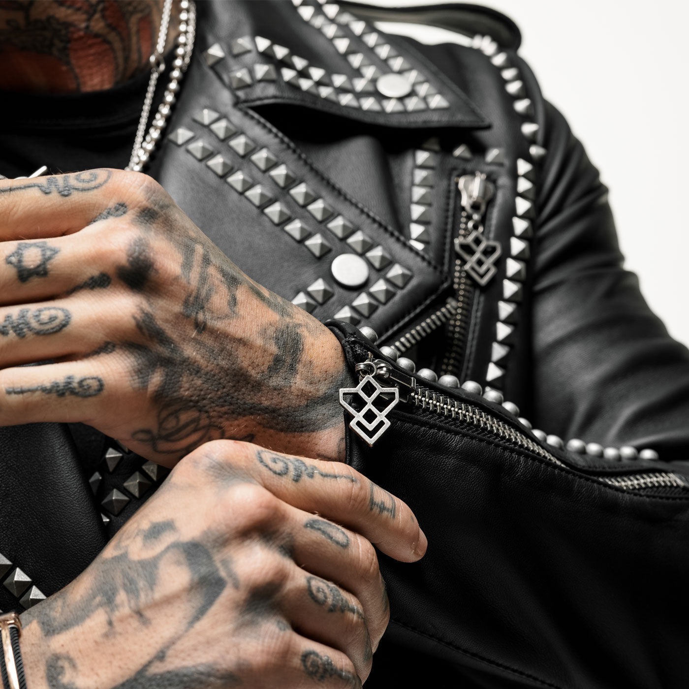 Silver Studded Leather Jacket