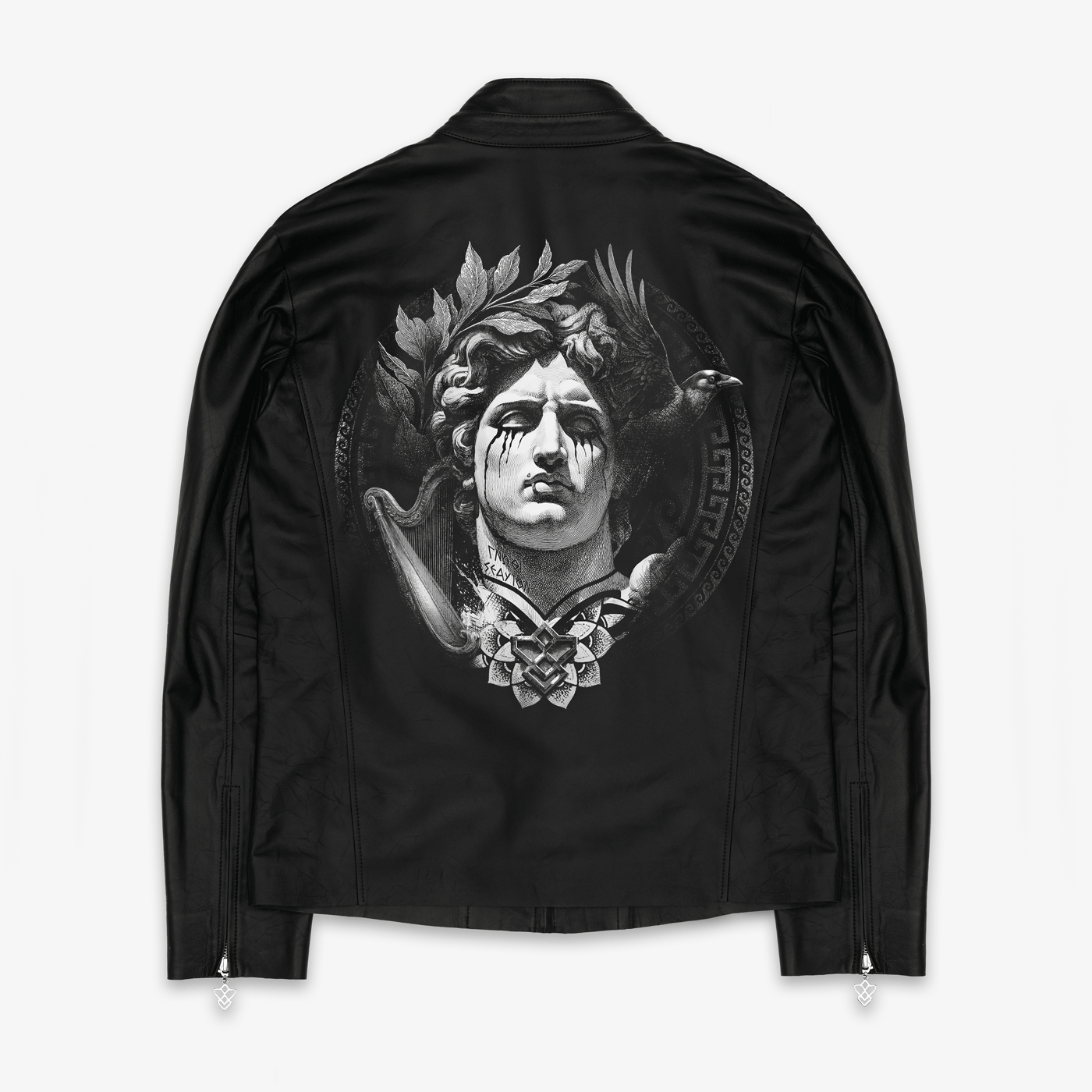 Veste légère en cuir noir Illuminati