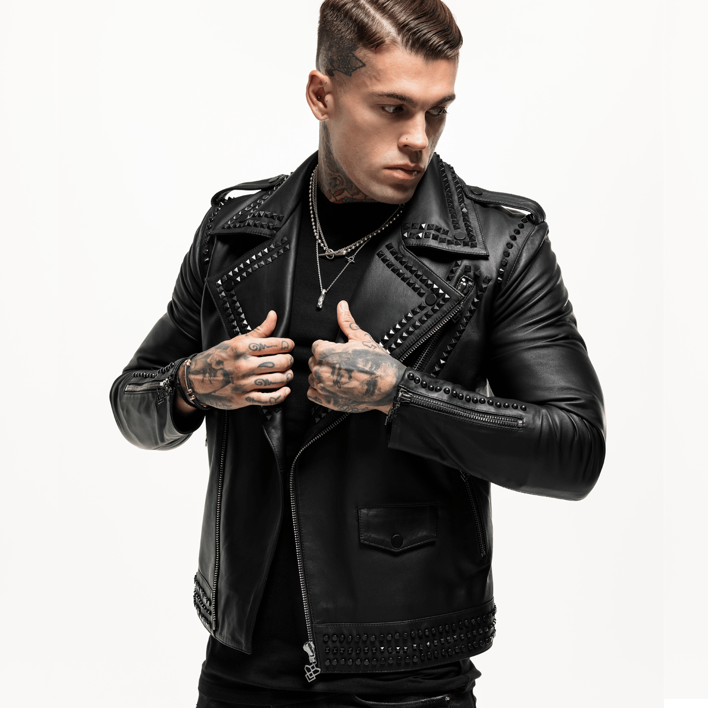 Black Studded Leather Jacket