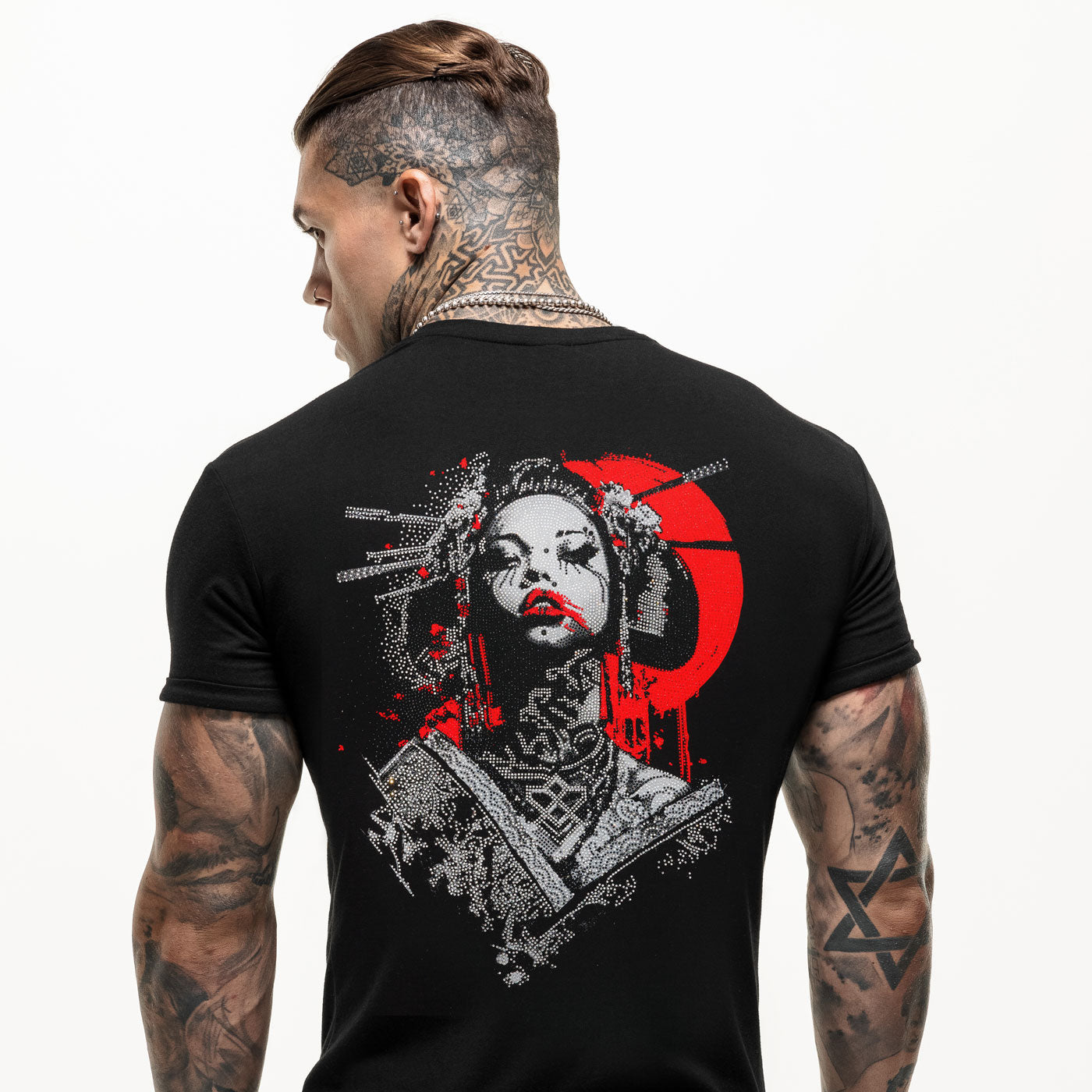 Maglietta con lupo di diamante