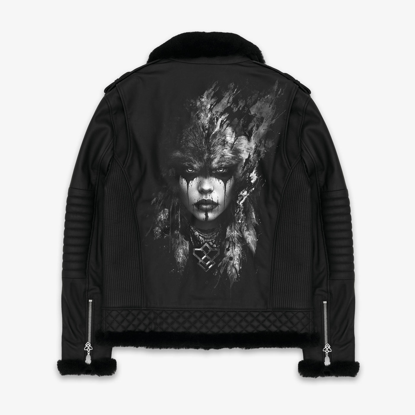 Shearling She Wolf Black Leather Jacket