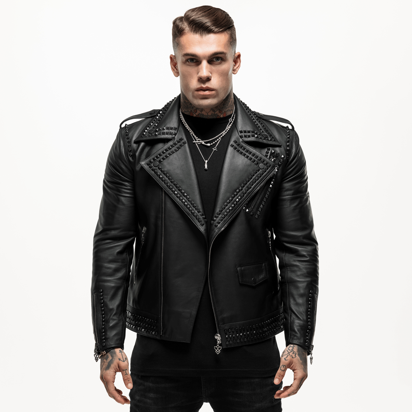 Zeus Studded Leather Jacket