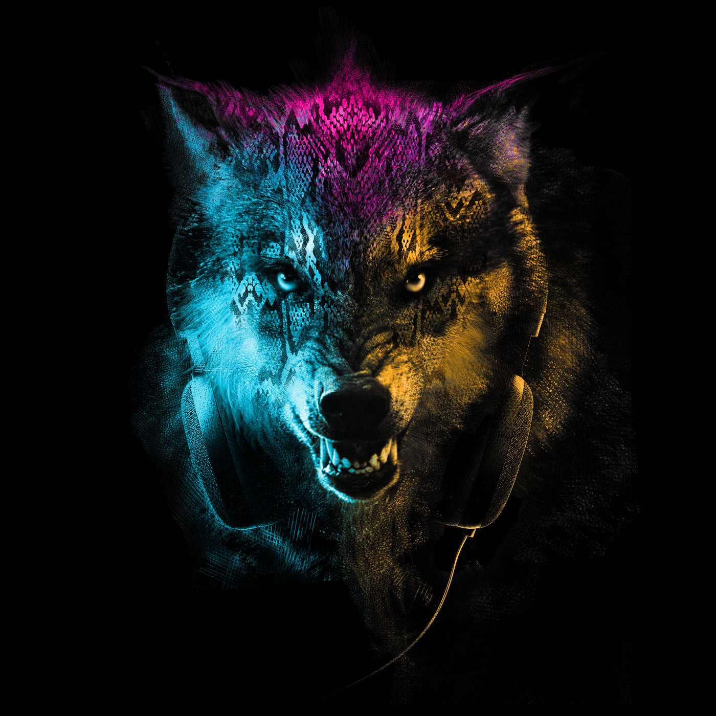 Printed Raving Wolf Tshirt – thevirtu